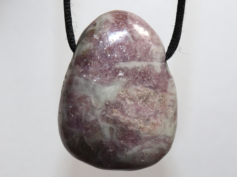 lepidolite with cord or silver 925