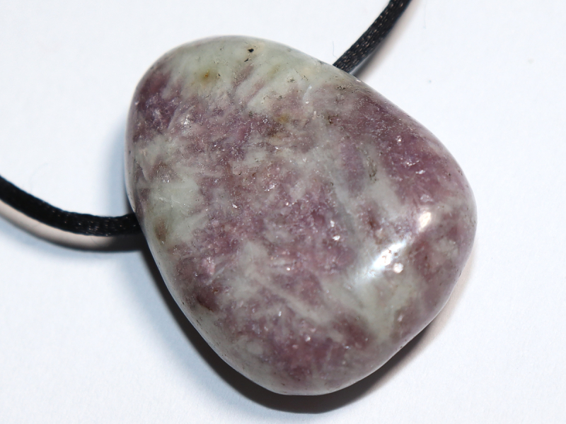 lepidolite with cord or silver 925