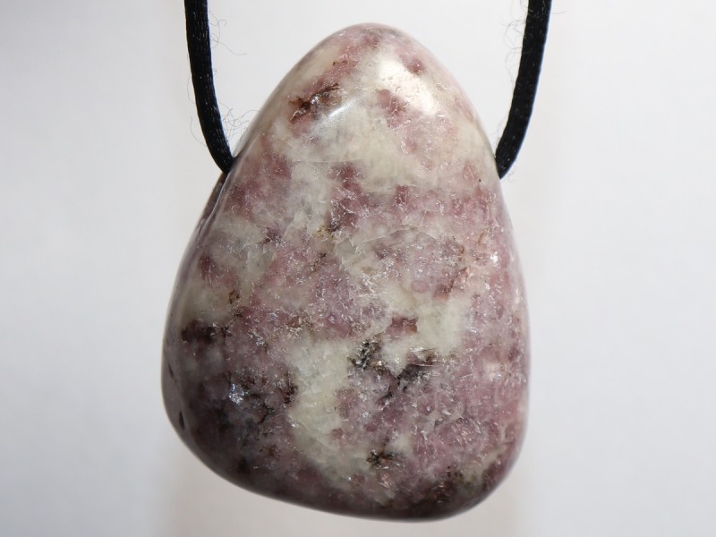 lepidolite with cord or silver 925