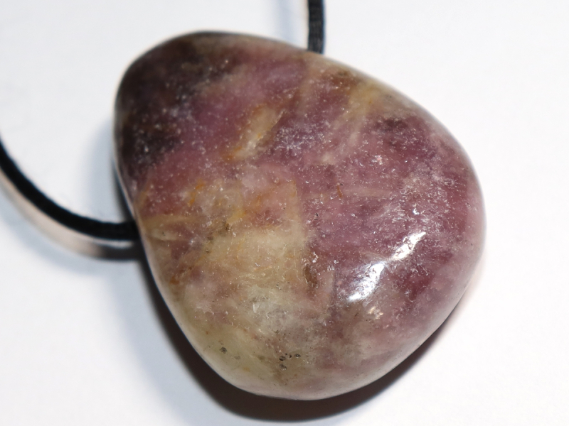 lepidolite with cord or silver 925