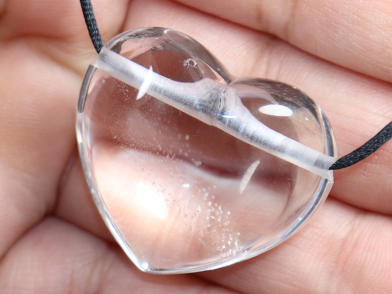 rock crystal with cord or silver 925