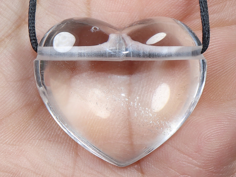rock crystal with cord or silver 925