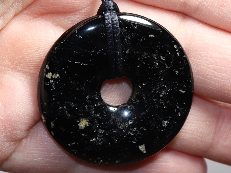 black tourmaline (Schorl) with cord