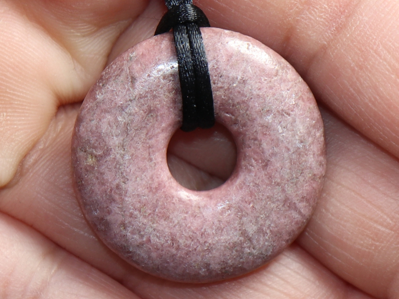 rhodonite with cord