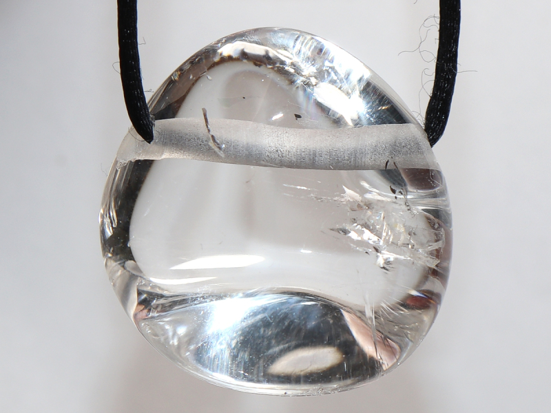 rock crystal with cord or silver 925