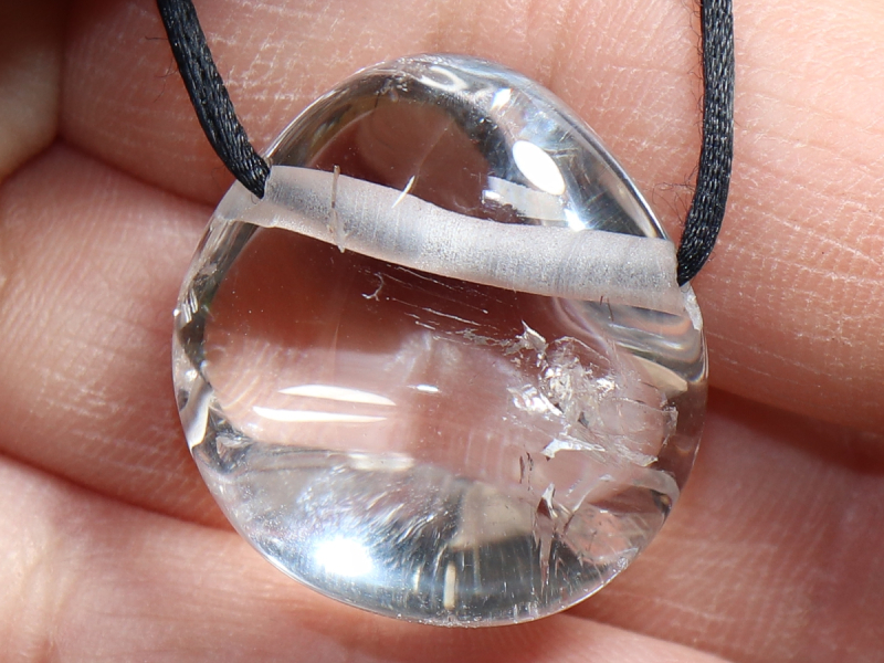 rock crystal with cord or silver 925