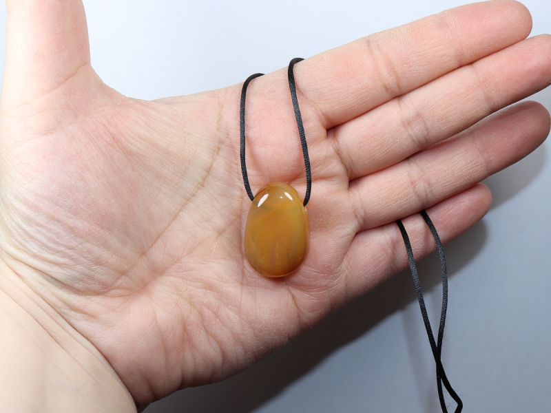 carnelian with cord or silver 925