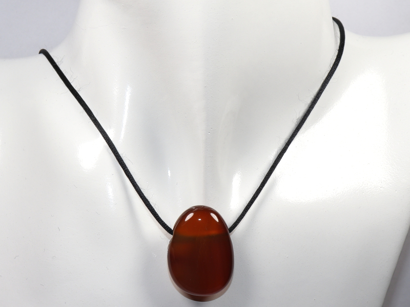 carnelian with cord or silver 925