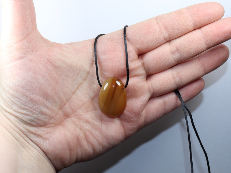 carnelian with cord or silver 925