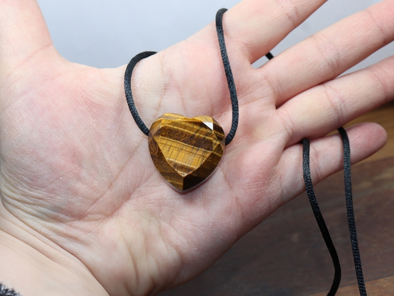 tiger's eye with cord or silver 925