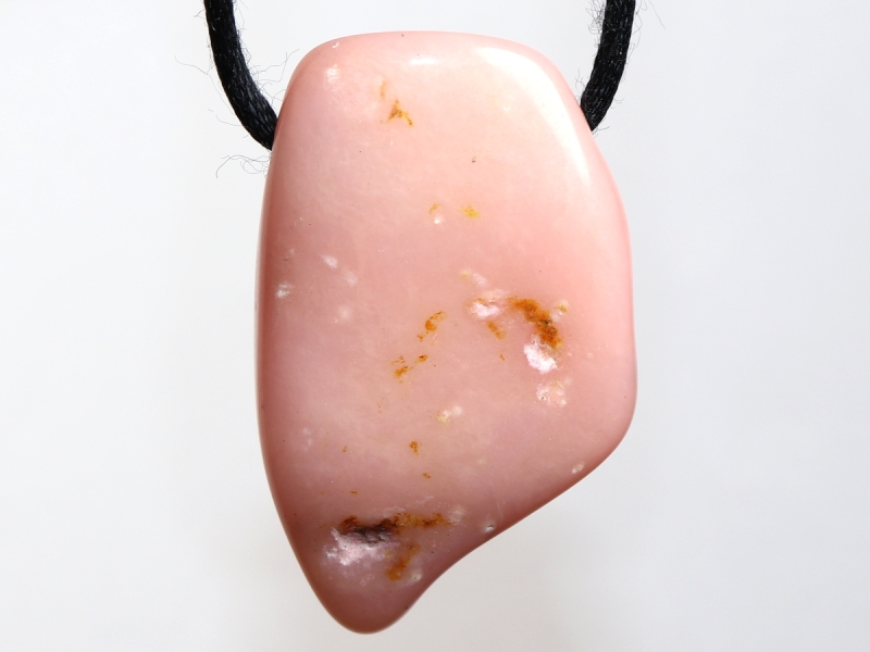pink opal with cord or silver 925