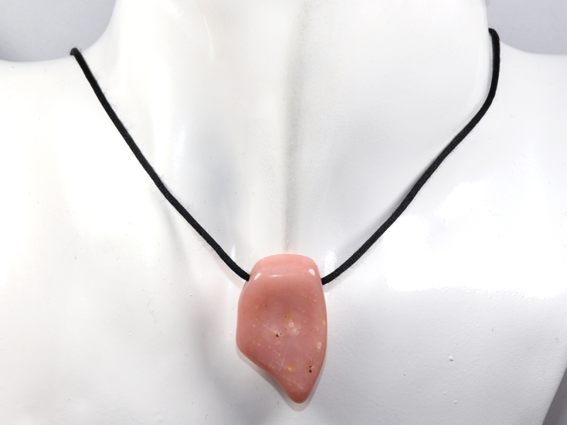 pink opal with cord or silver 925