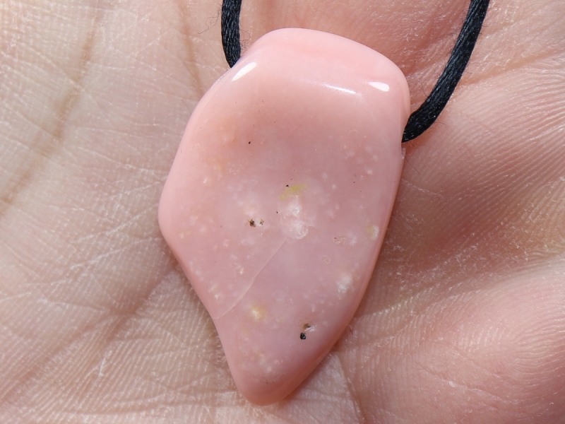 pink opal with cord or silver 925