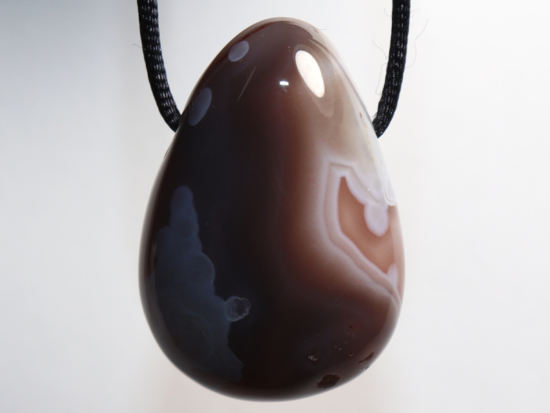 Botswana agate with cord or silver 925
