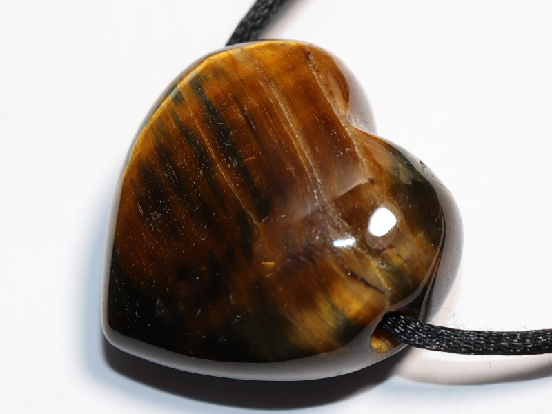 hawks eye with tiger's eye with cord or silver 925