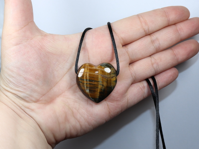 hawks eye with tiger's eye with cord or silver 925