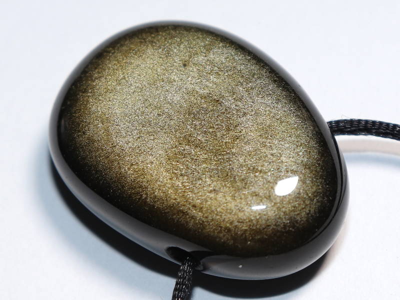 gold obsidian with cord or silver 925