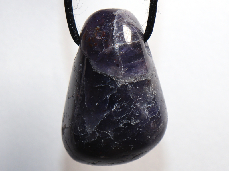 iolite with cord or silver 925