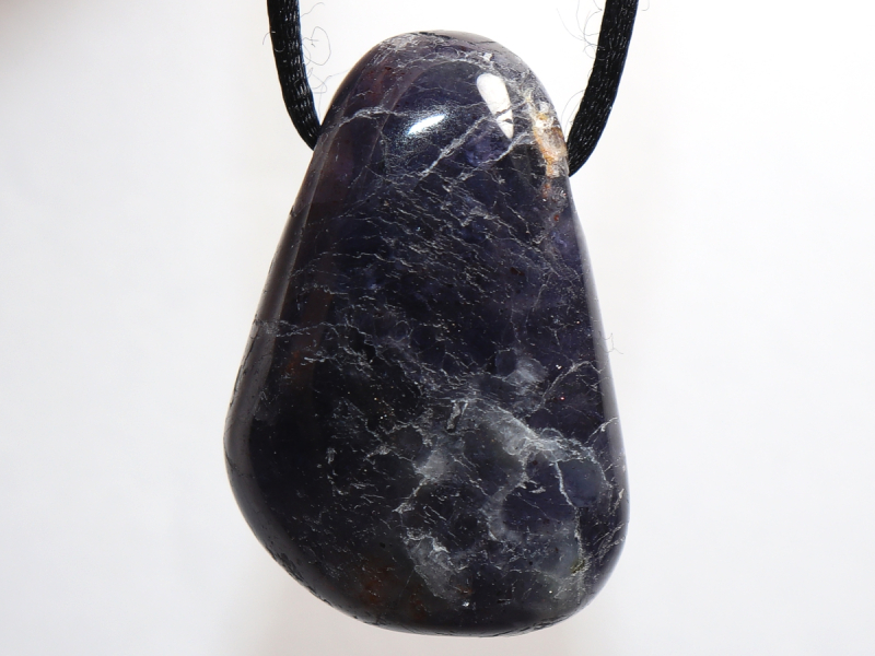 iolite with cord or silver 925