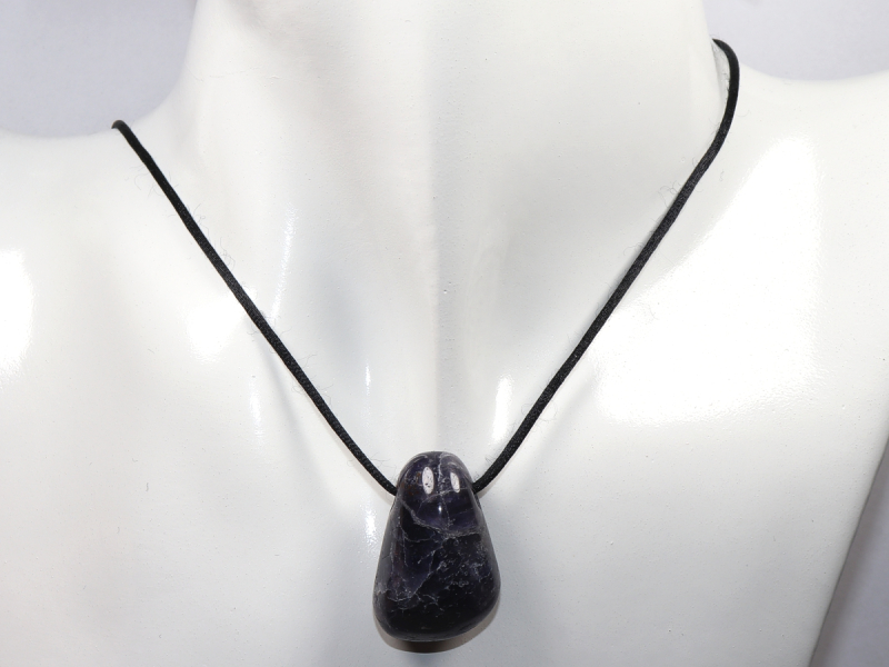 iolite with cord or silver 925