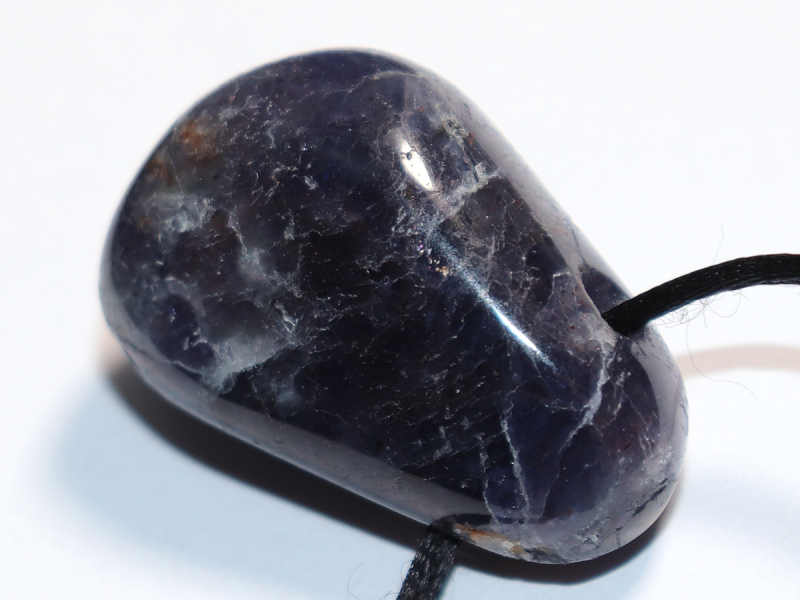 iolite with cord or silver 925