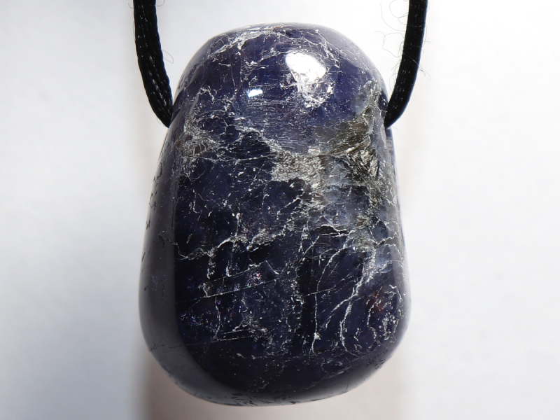 iolite with cord or silver 925