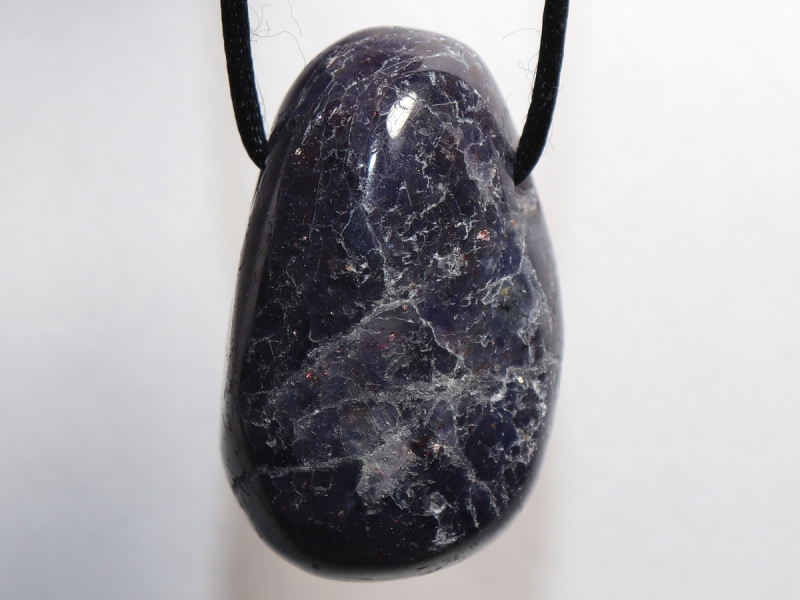 iolite with cord or silver 925