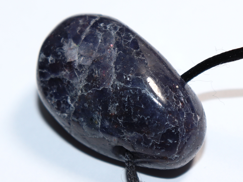 iolite with cord or silver 925