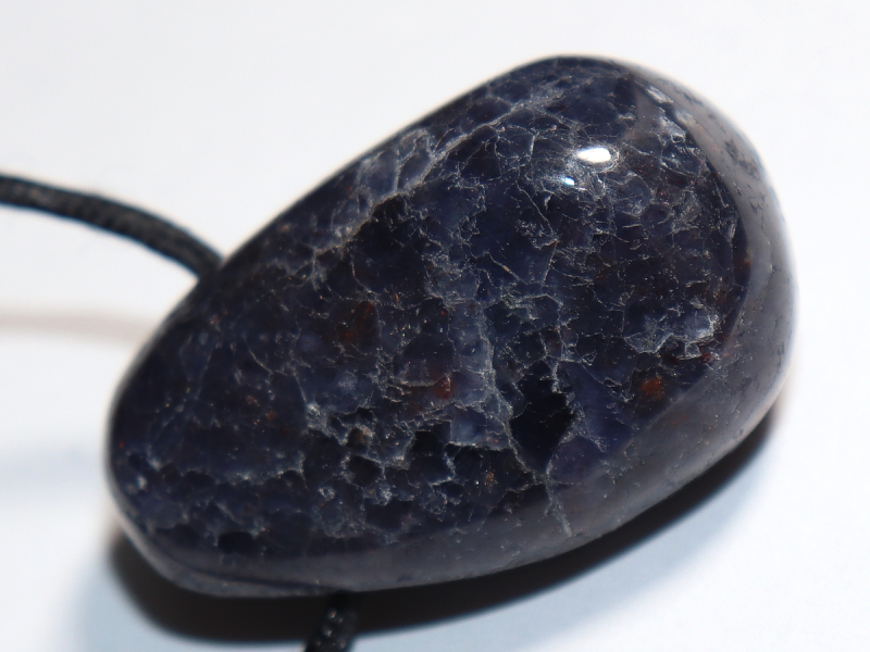 iolite with cord or silver 925