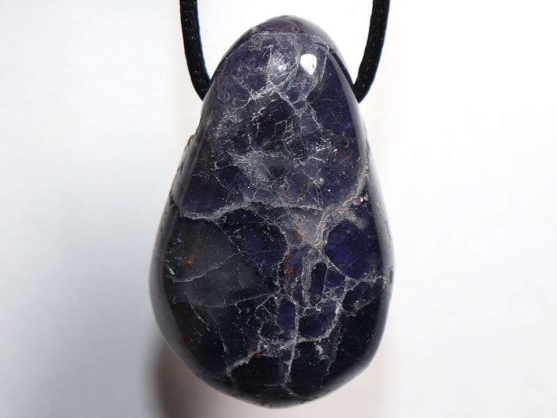 iolite with cord or silver 925
