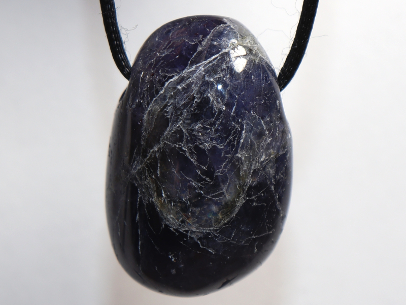 iolite with cord or silver 925