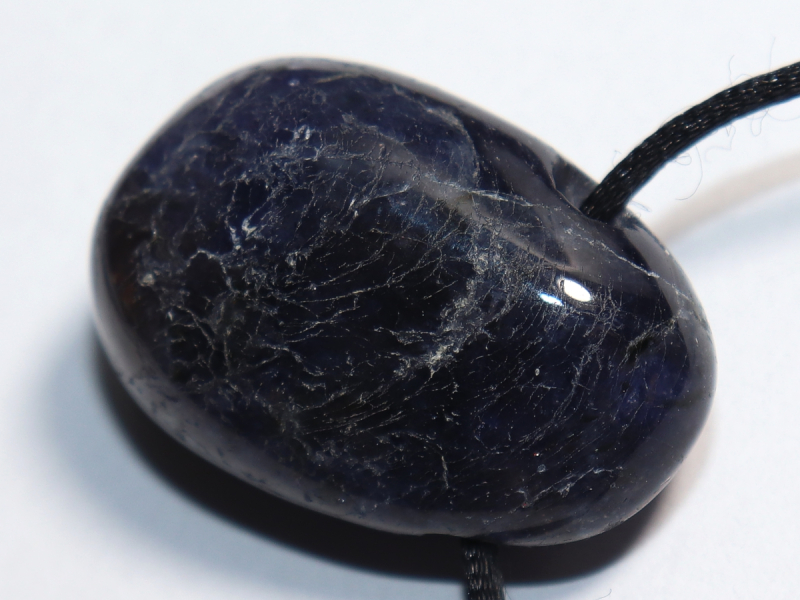 iolite with cord or silver 925