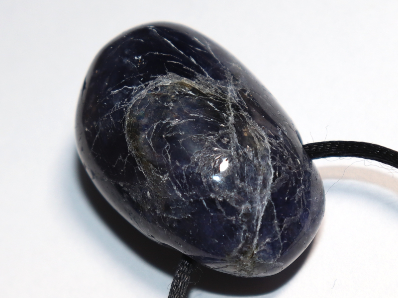 iolite with cord or silver 925