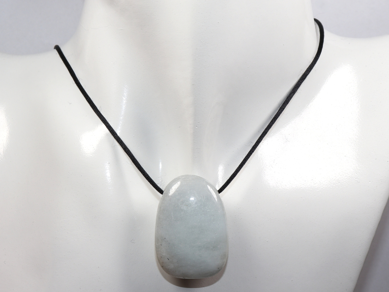 aquamarine with cord or silver 925