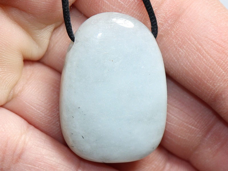 aquamarine with cord or silver 925