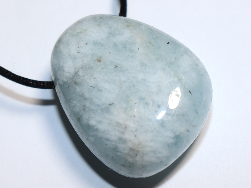 aquamarine with cord or silver 925
