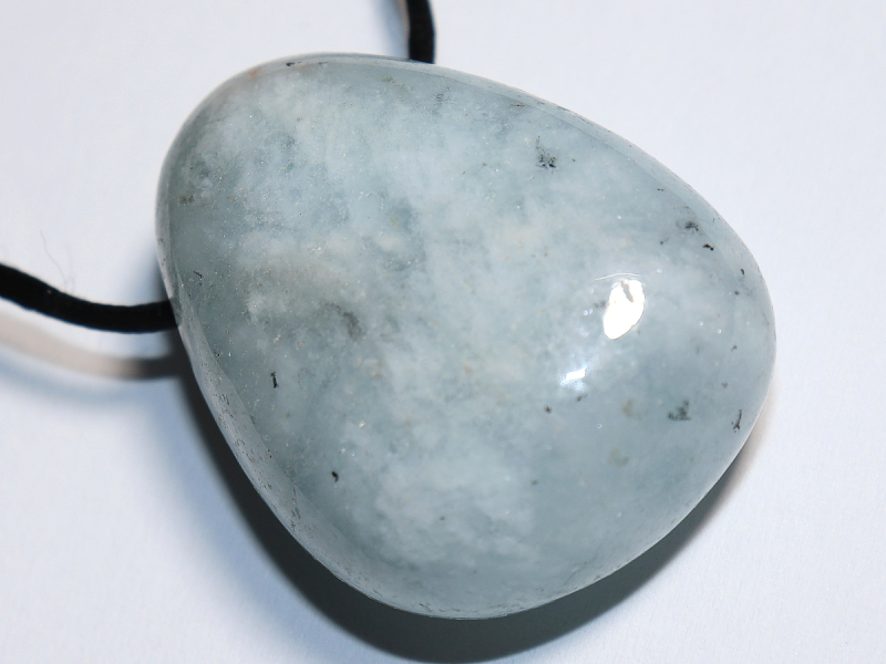 aquamarine with cord or silver 925