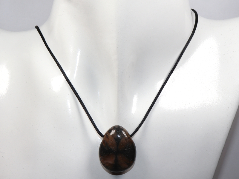 cross stone with cord or silver 925