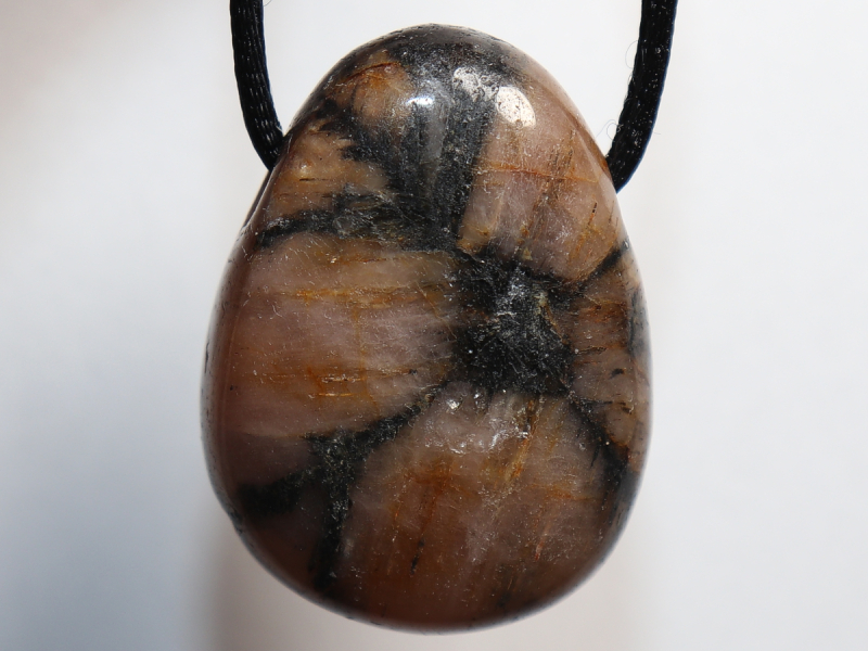 cross stone with cord or silver 925