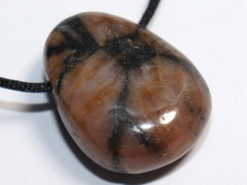 cross stone with cord or silver 925
