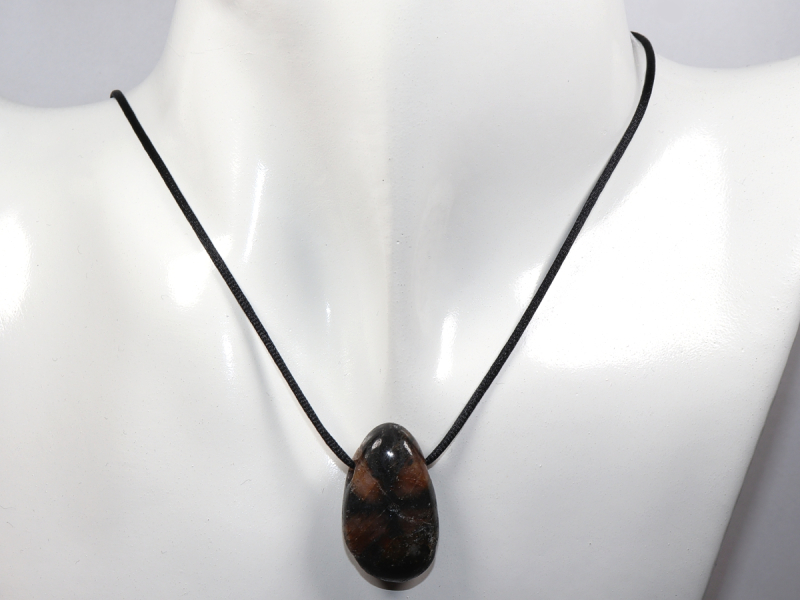 cross stone with cord or silver 925