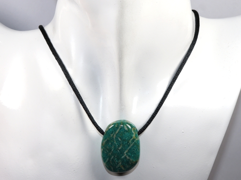 amazonite with cord or silver 925