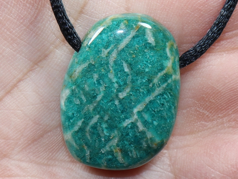 amazonite with cord or silver 925