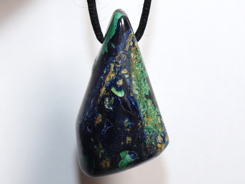 azurite-malachite with cord or silver 925