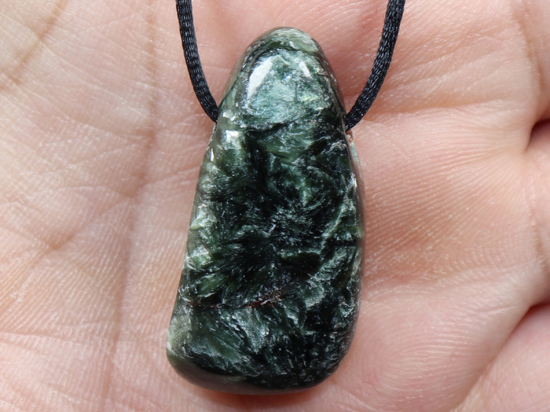 seraphinite with cord or silver 925