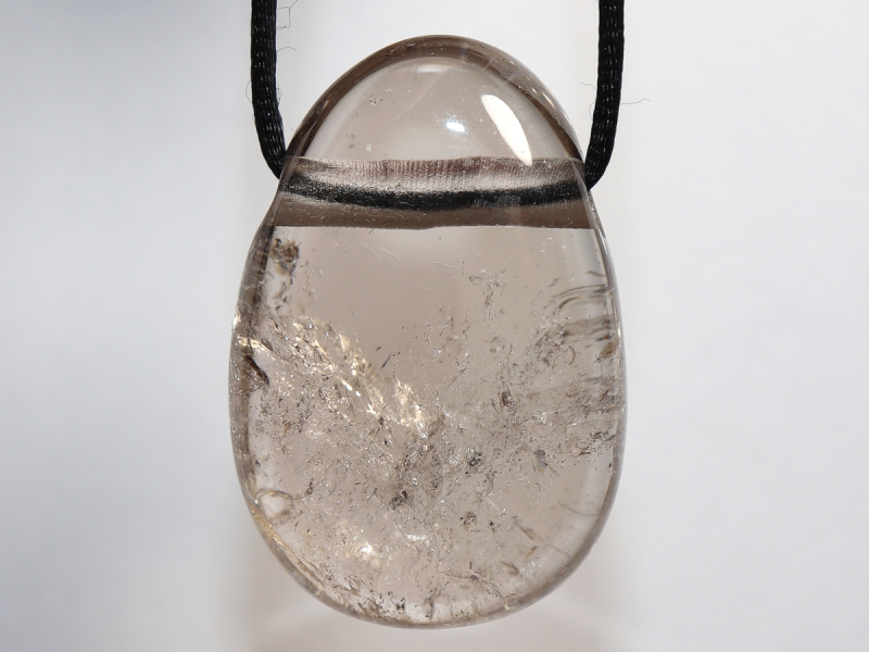 smoky quartz with cord or silver 925