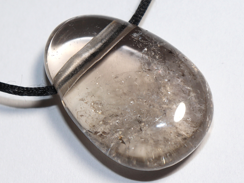smoky quartz with cord or silver 925