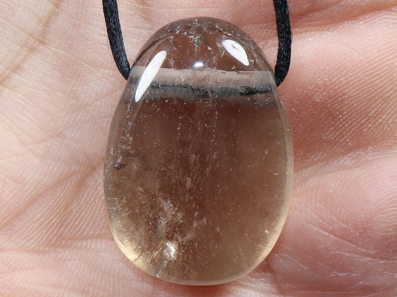 smoky quartz with cord or silver 925