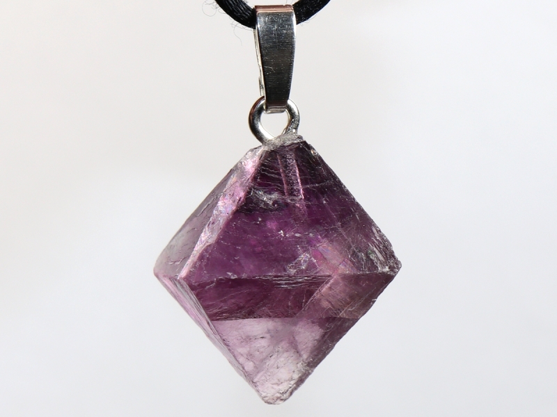 fluorite with cord or silver 925
