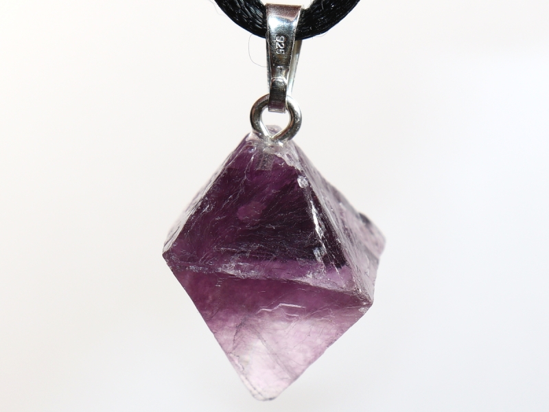 fluorite with cord or silver 925